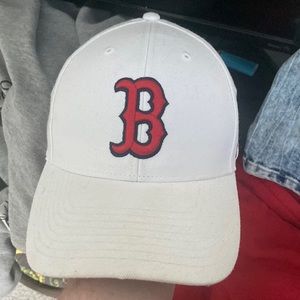White and red Boston Red Sox hat